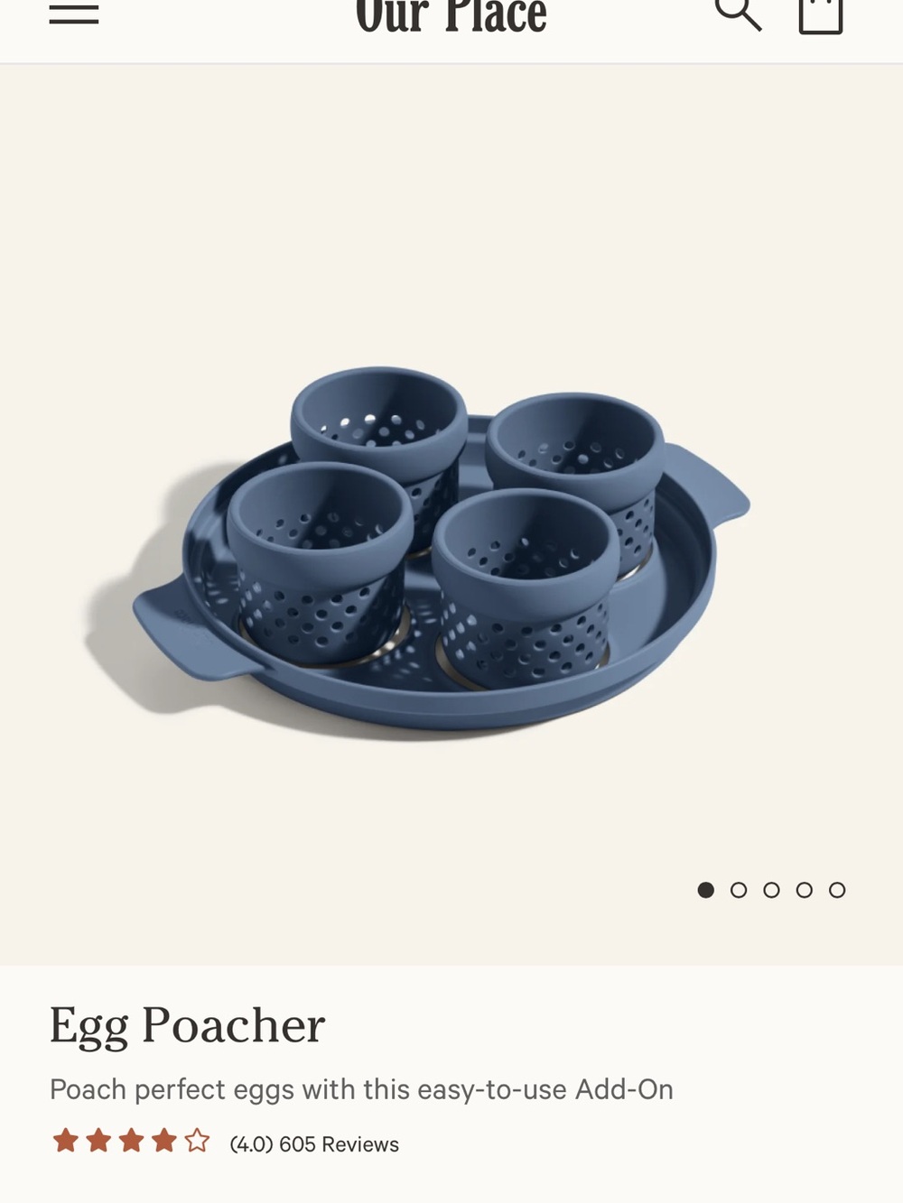 Our Place Blue Egg Poacher